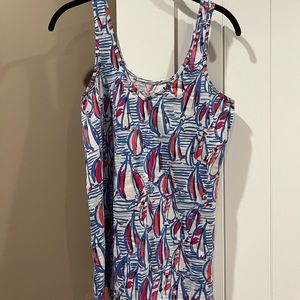 GUC Lilly Pulitzer Red Right Return VNeck Tank Top Sz L